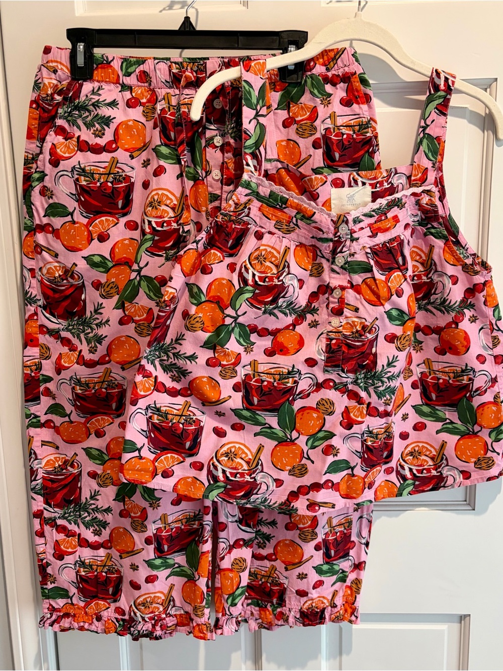 Printfresh Pink Citrus & Mulled Wine Cotton Pajama Set